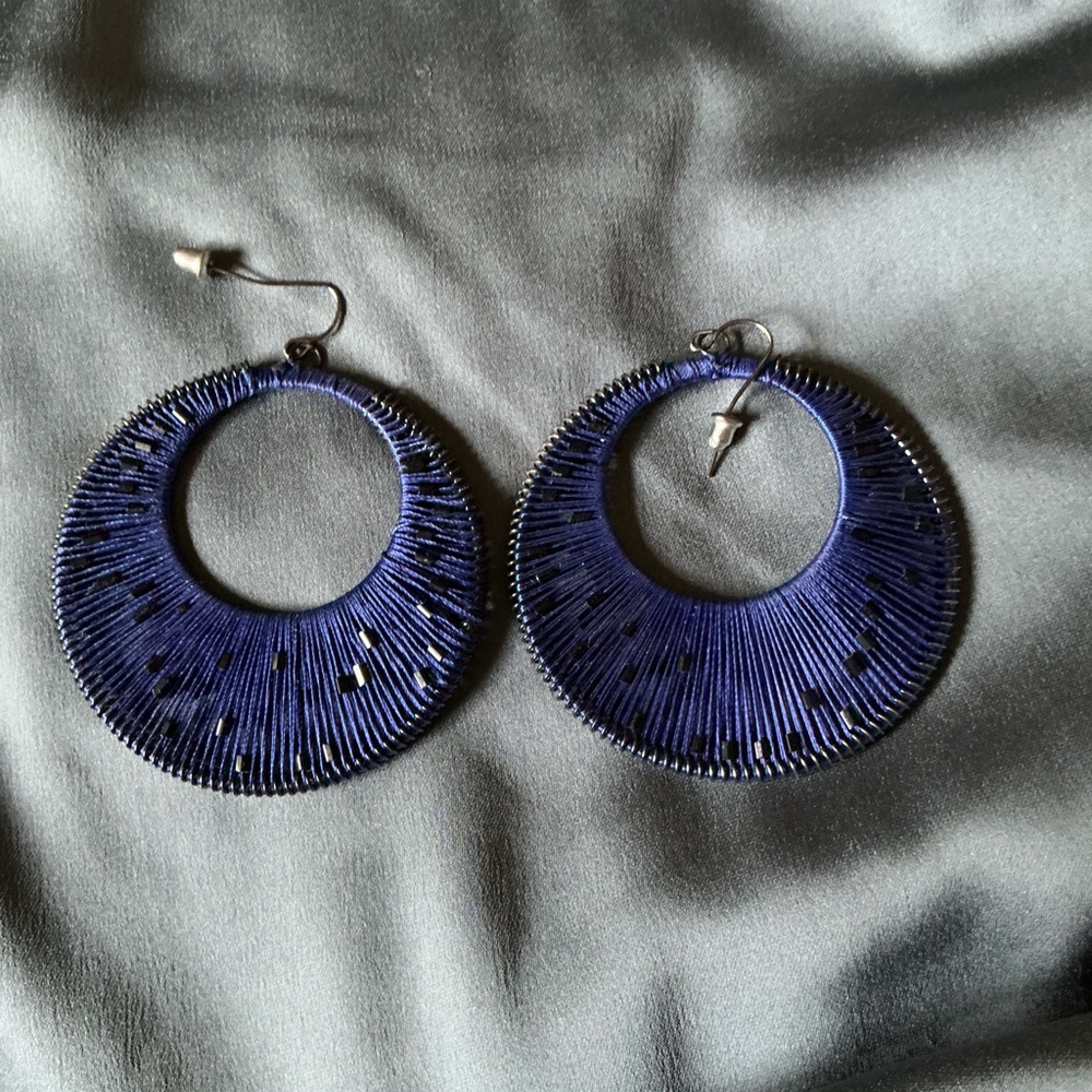 Elegant Blue Hoop Earrings